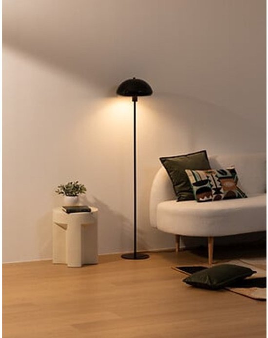 LAMPE DE SOL-140CM-TOUT EN METAL-NOIR